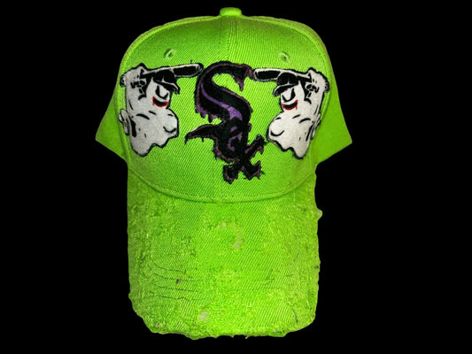 Neon Green Distressed Snapback